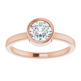 14K Rose 6 mm Natural White Sapphire Ring